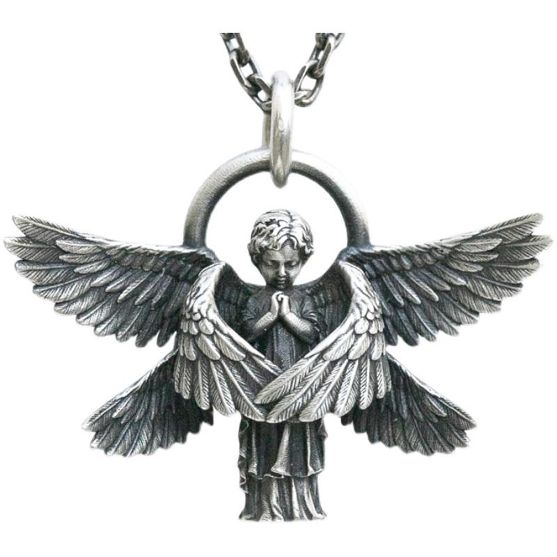 Mens deals angel pendant