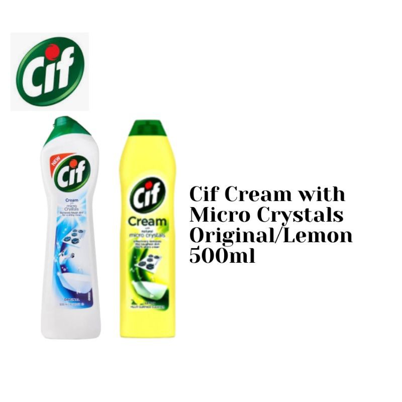 Vim (CIF) Multi-Purpose Cream Cleanser with Micro Crystals, Lemon Scent - 500ml (Pack of 2)