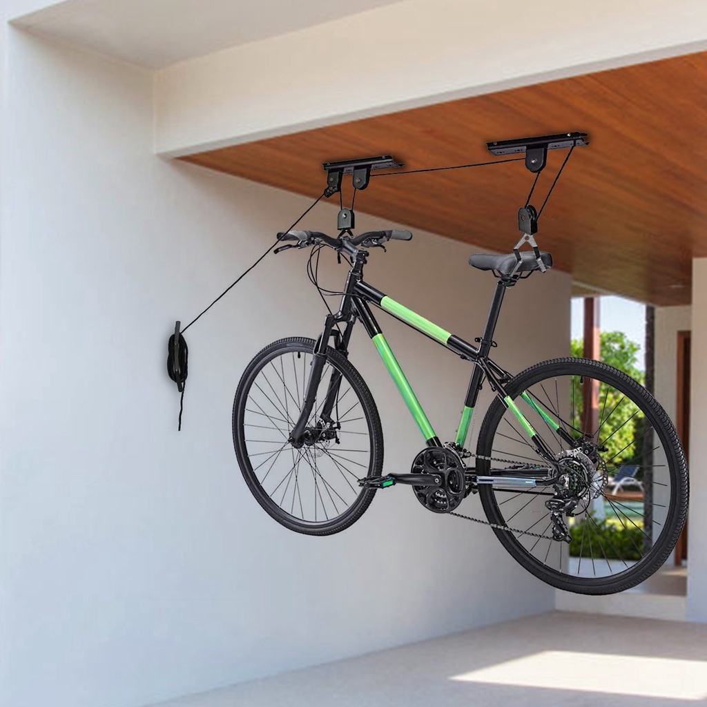 Bike Lift Ceiling Storage Mount 50LBS Load Bicycle Hoist Pulley