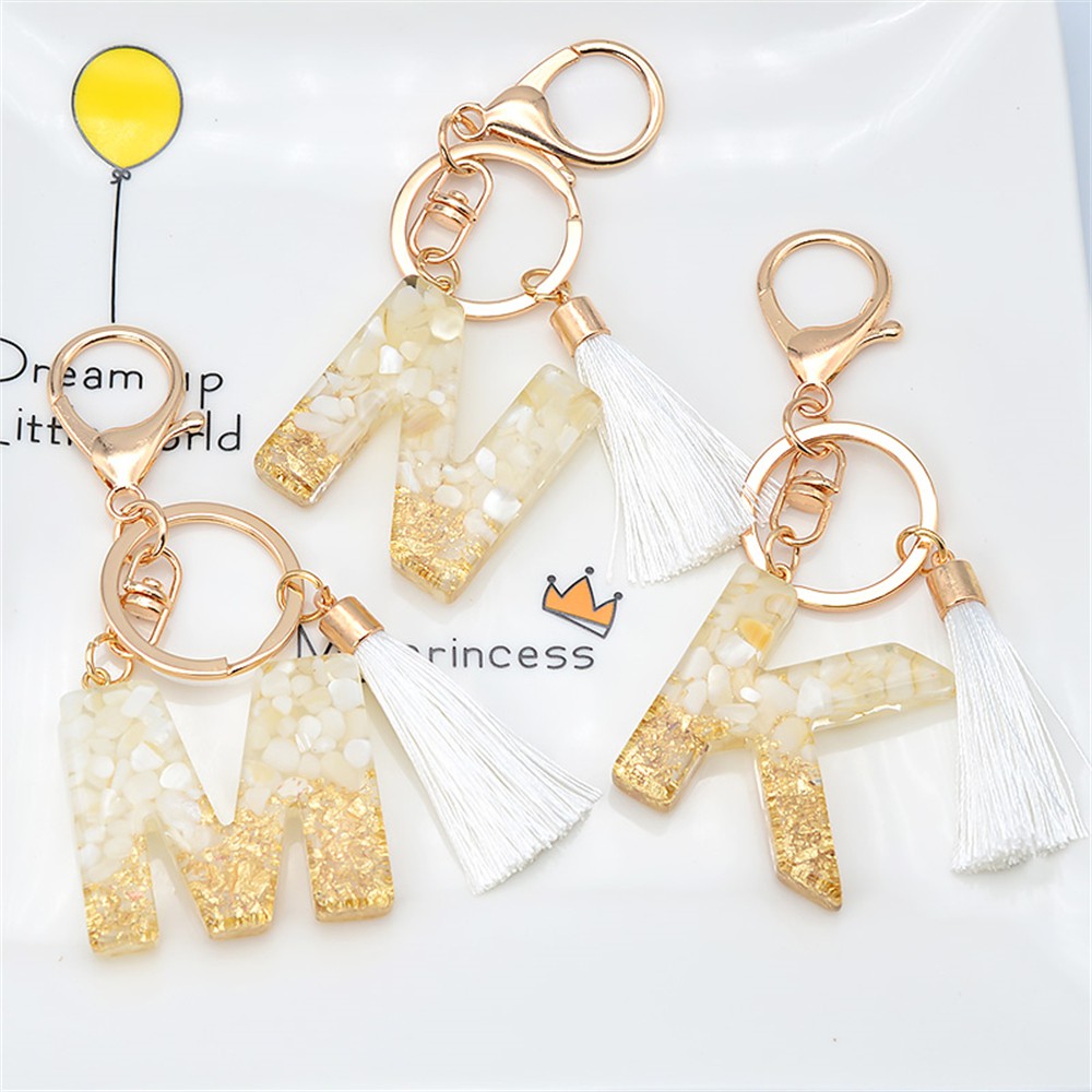 Glitter hot sale initial keyring