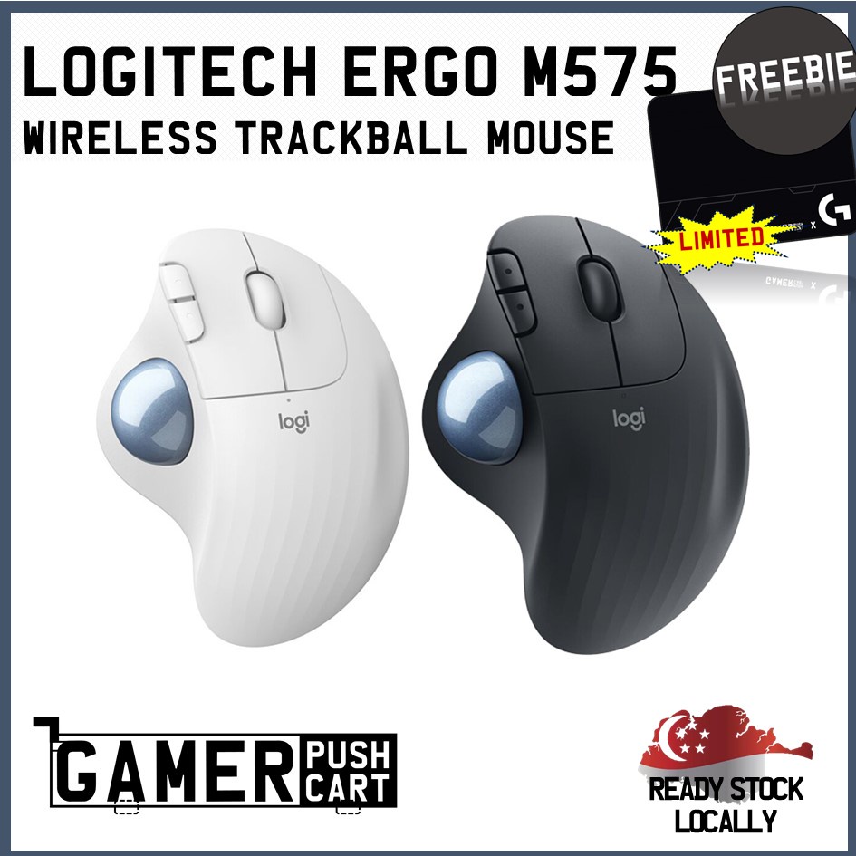 Logitech ERGO M575 Wireless Trackball Mouse with Ergonomic Design