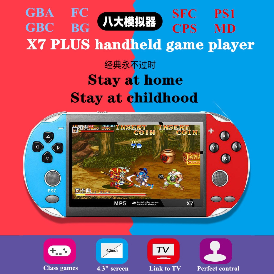 4.3“ 8GB PMP Psp Handheld Game Player X7 Plus Class games Built-in Support  Music Video MP4 MP5 Ebook | Shopee Singapore