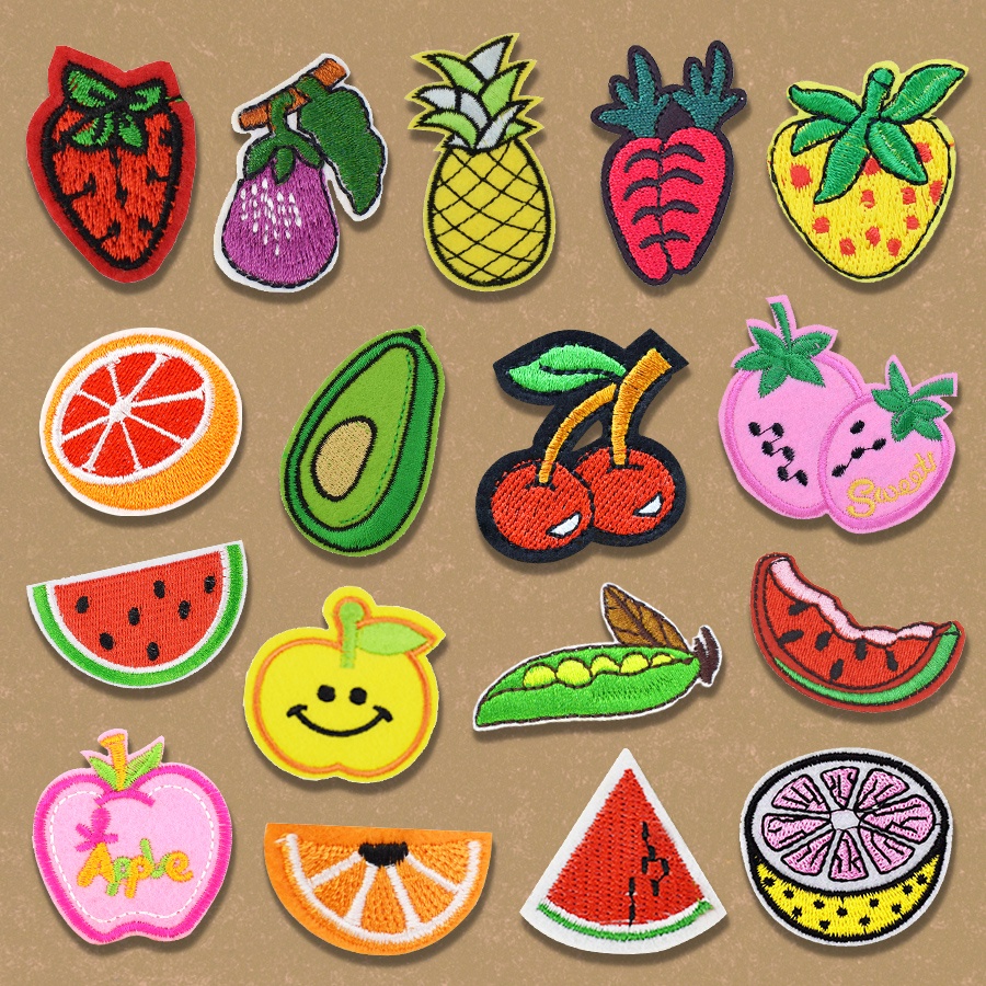 Embroidery Patch Badge Diy Clothing Accessories Mixed Fruit Design