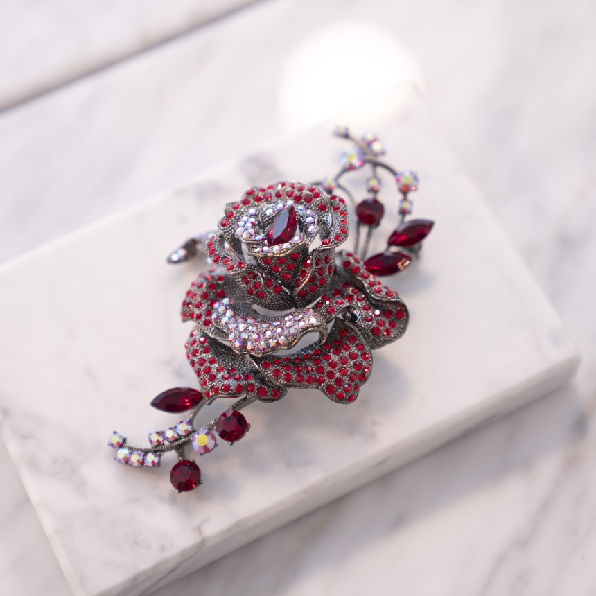 Red brooch on sale