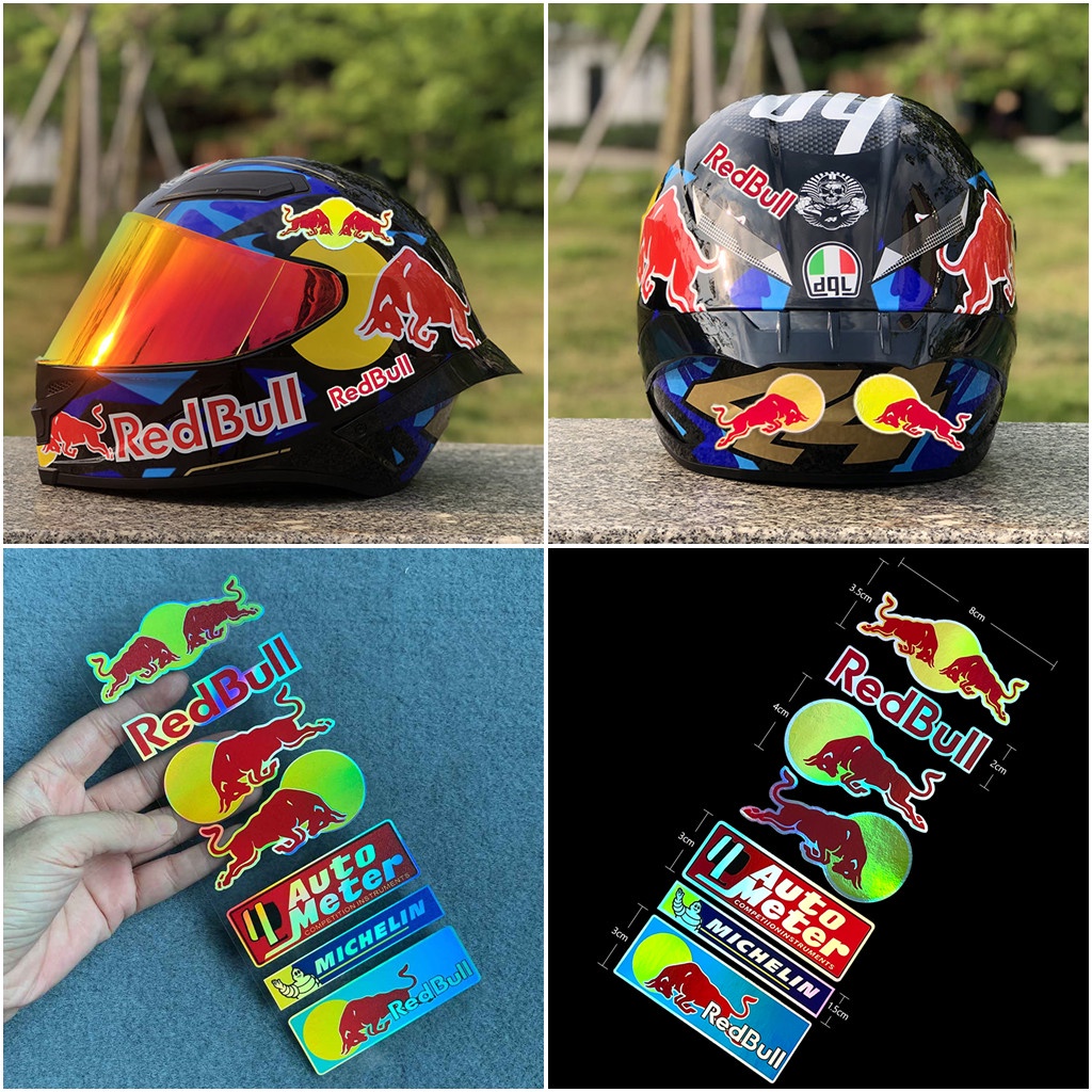 Autocollant RedBull Casque-Côtés-Réservoir-Queue-Aile - Adesivi Moto