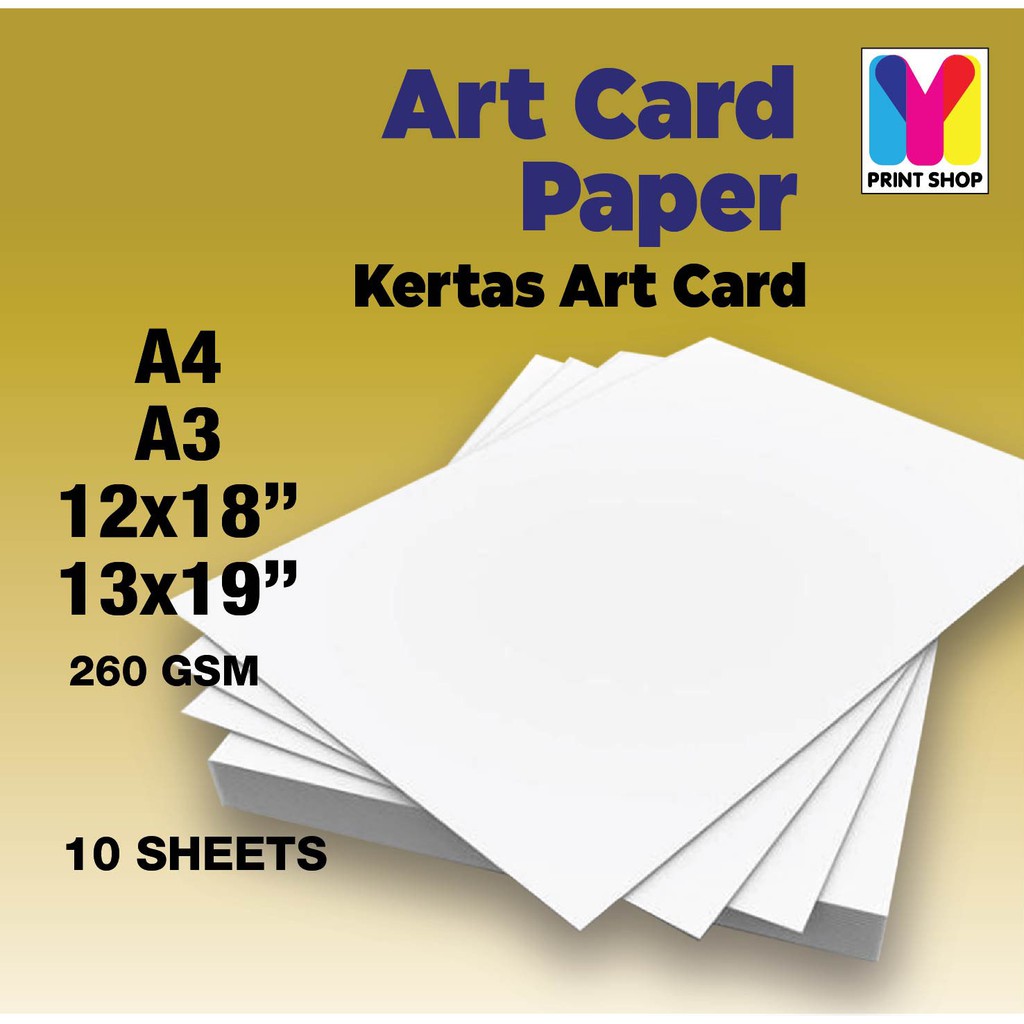 Art Card 260 gsm 100pcs A4 A3 A3 Gloss Coated Book Cover Name Tag