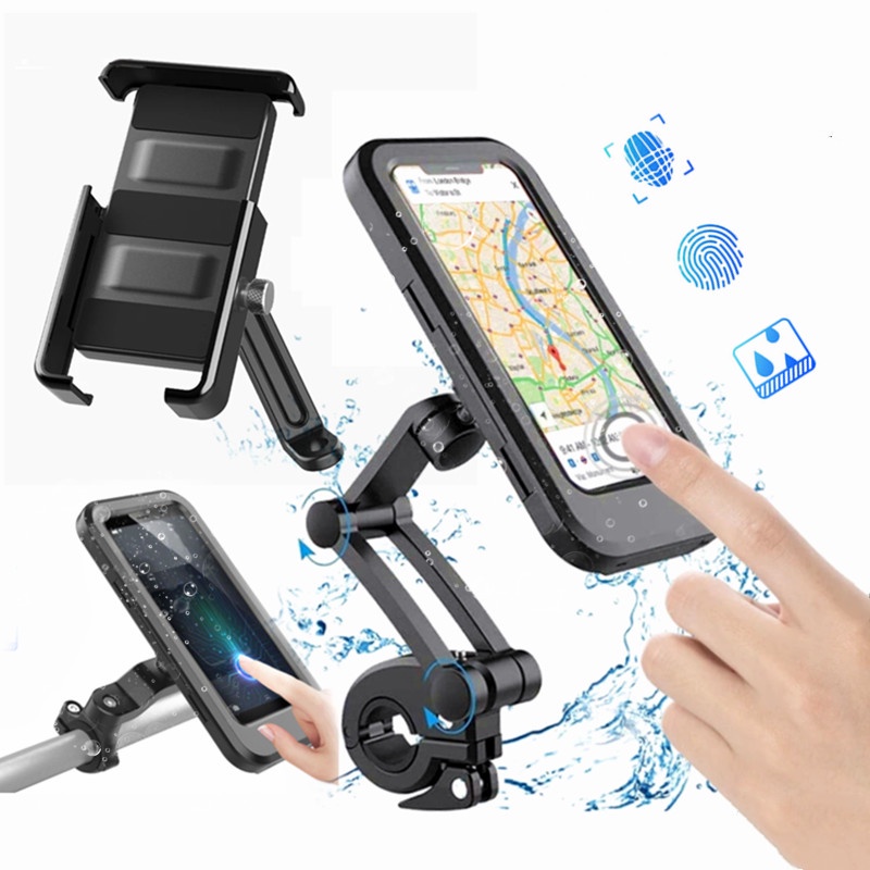  Motorcycle Universal Phone Mount Holder Waterproof Motorcycle  Cell Phone Holder with Rain Cover 360° Rotation Motorbike Rearview Mirror  Mount XL Size, fits All Mobile Phones and GPS Devices : Automotive