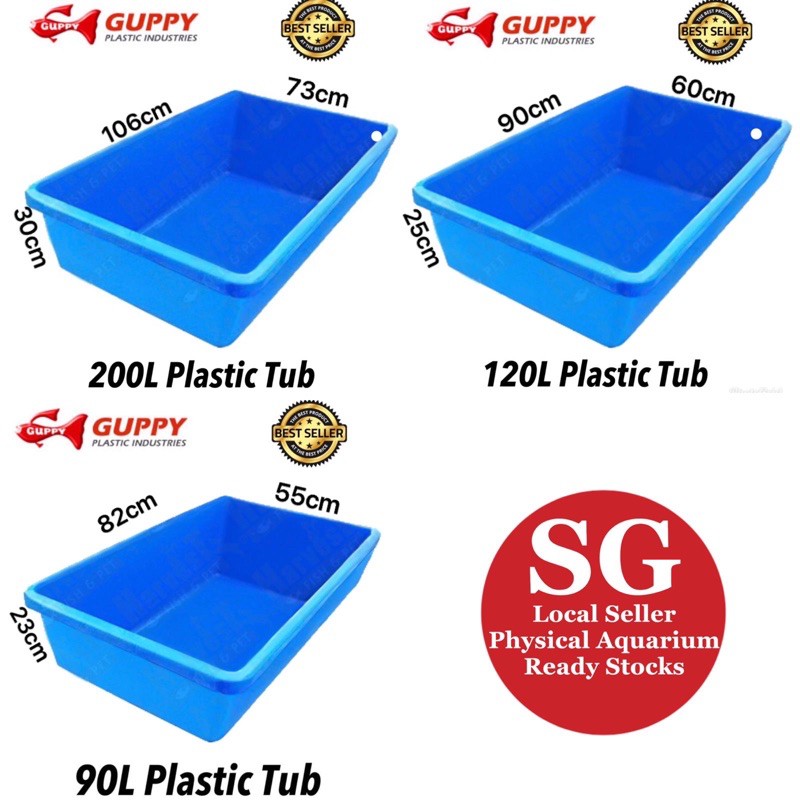 GUPPY Plastics Tub Plastic Tub Aquariums koi fish pond fgt glass