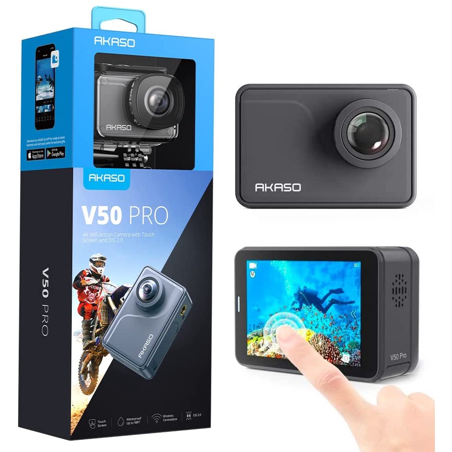 AKASO Waterproof Action Camera Brave 8 4K60fps Video Sports Cameras 48MP 4K  Action Camera Touch Screen Vlog Camera SuperSmooth