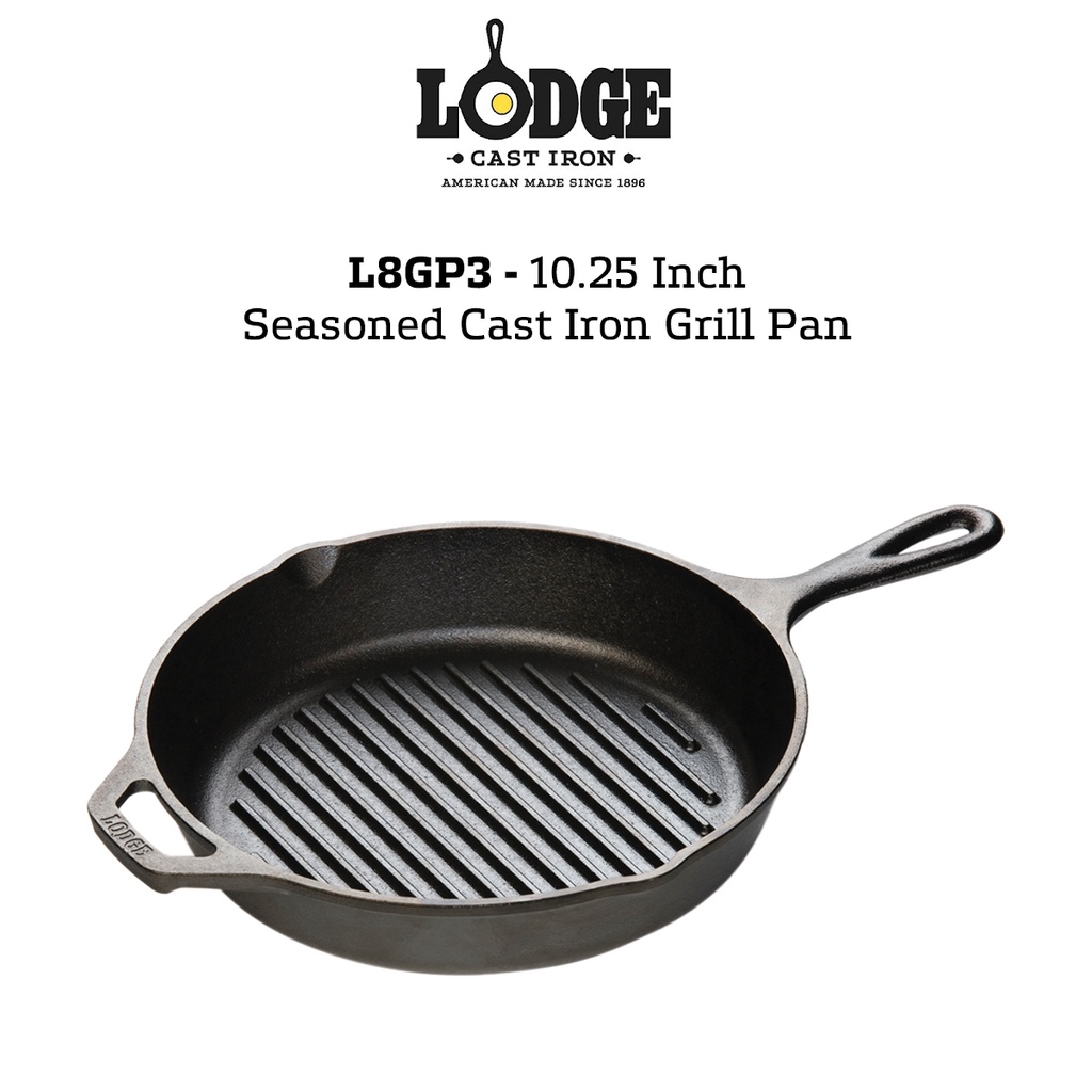 Lodge Seasoned Cast Iron Grill Pan 10.25, L8GP3