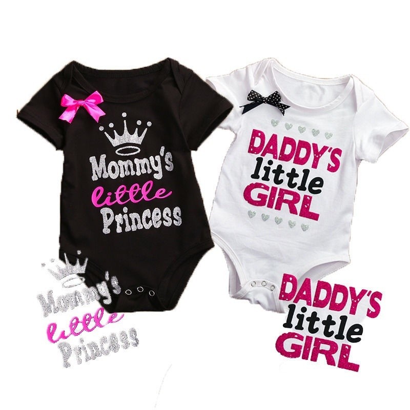 2 Style Newborn Baby Girls Boy Bow Bodysuit Daddy s