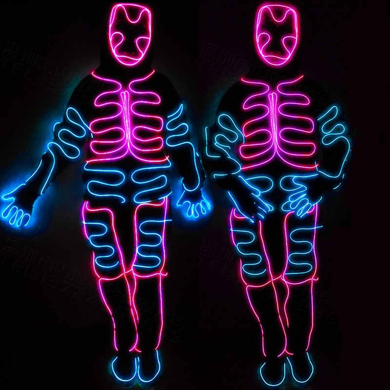 Glow EL Wire Cable LED Neon Christmas Dance Party DIY Rave Costumes  Clothing