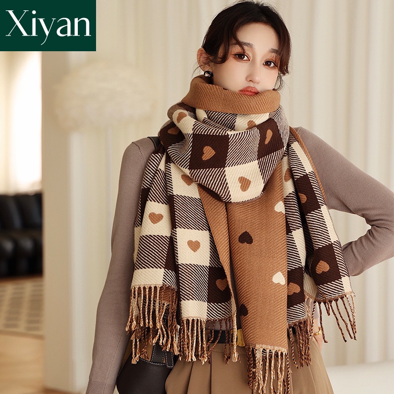 Korean fashion Hedging warm shawl Winter Cashmere Scarf Women 2022  Irregular high collar Women Shawl Decoration