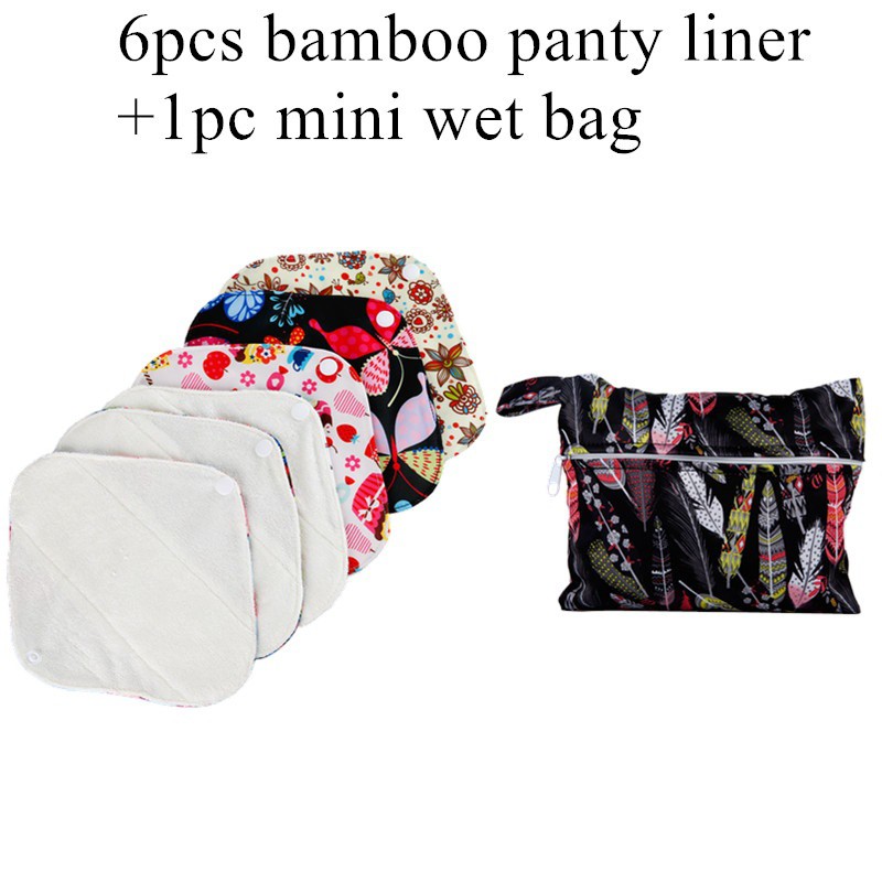 7 Pcs Reusable Waterproof Menstrual Pads Sets Including 1Pc Mini