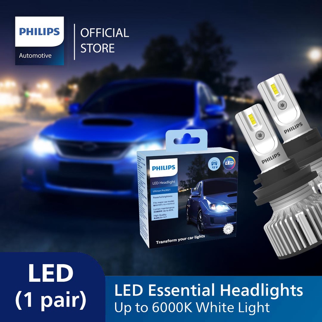 Philips Ultinon Essential LED Headlights, 6000K Bright White Light  (Installation Included)