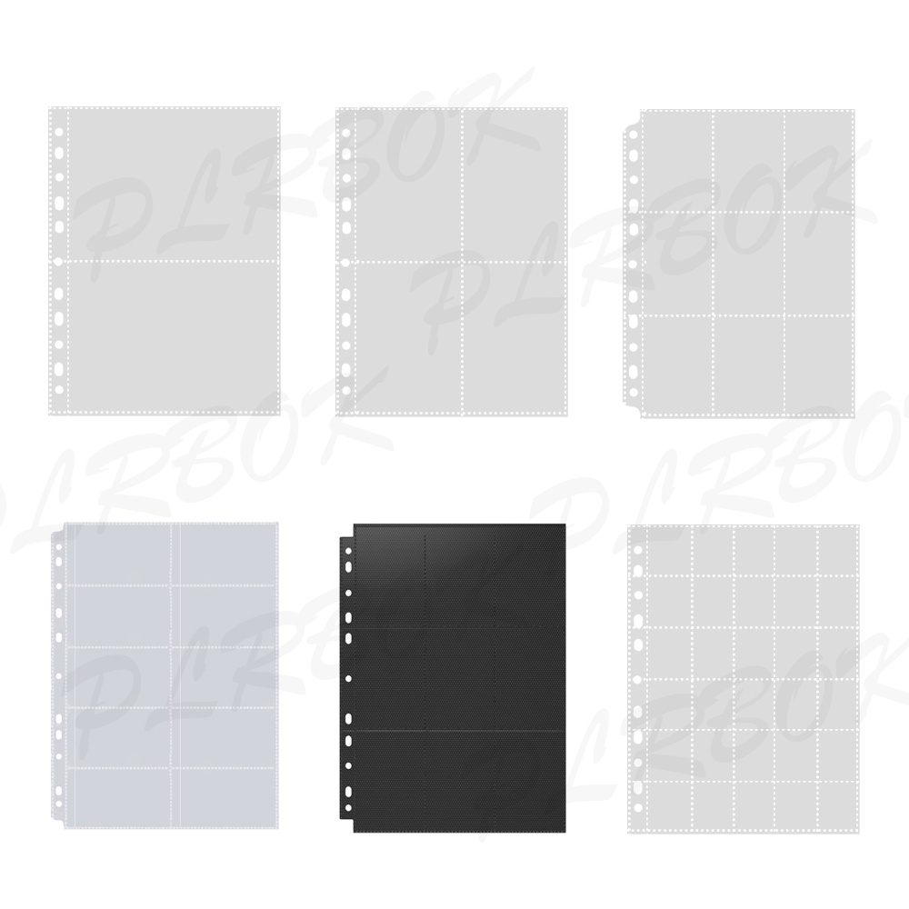 PLRBOK A4 Clear 10 Pack Photo Album Refill Pages Protector 4 Holes Mu