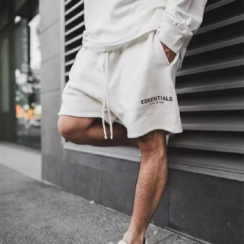 Men Fear Of God ESSENTIALS Bodybuilding pure cotton loose training sports  casual shorts