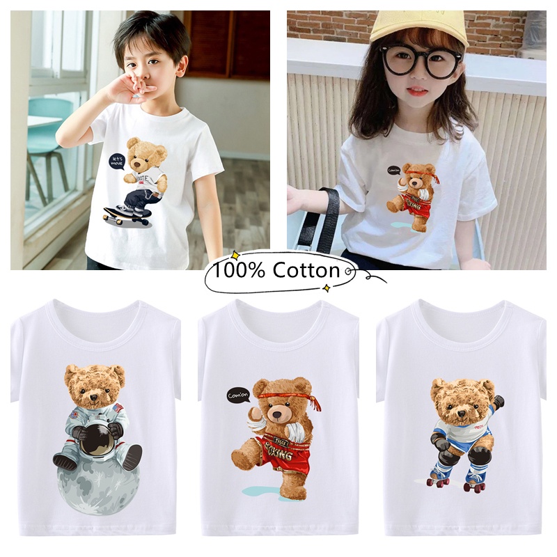 Teddy Bear Kids Shirt Children T shirt Cartoon T shirts Boys Shirt