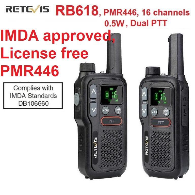 2pcs Retevis RT45 PMR446 Portable Two Way Radio Walkie Talkie 0.5W PMR