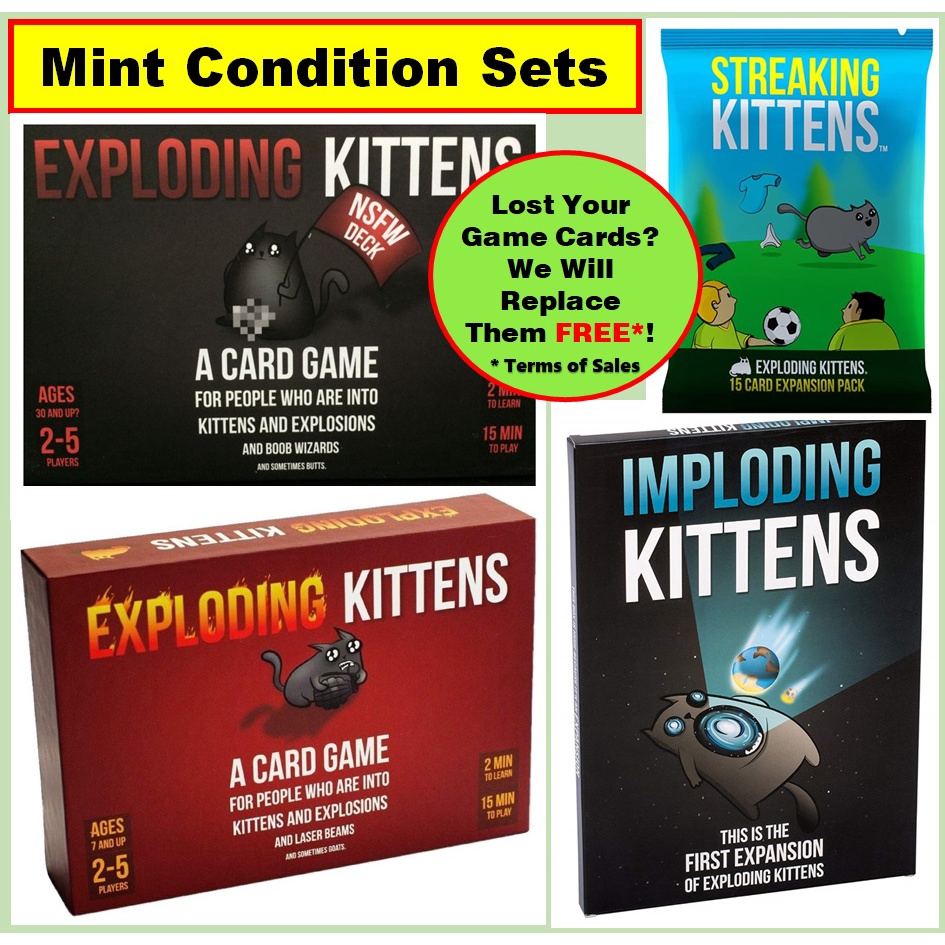 SG Ready Stocks] Exploding Kittens Red Box / NSFW / Imploding Kittens / Streaking  Kittens (Popular Card Game)