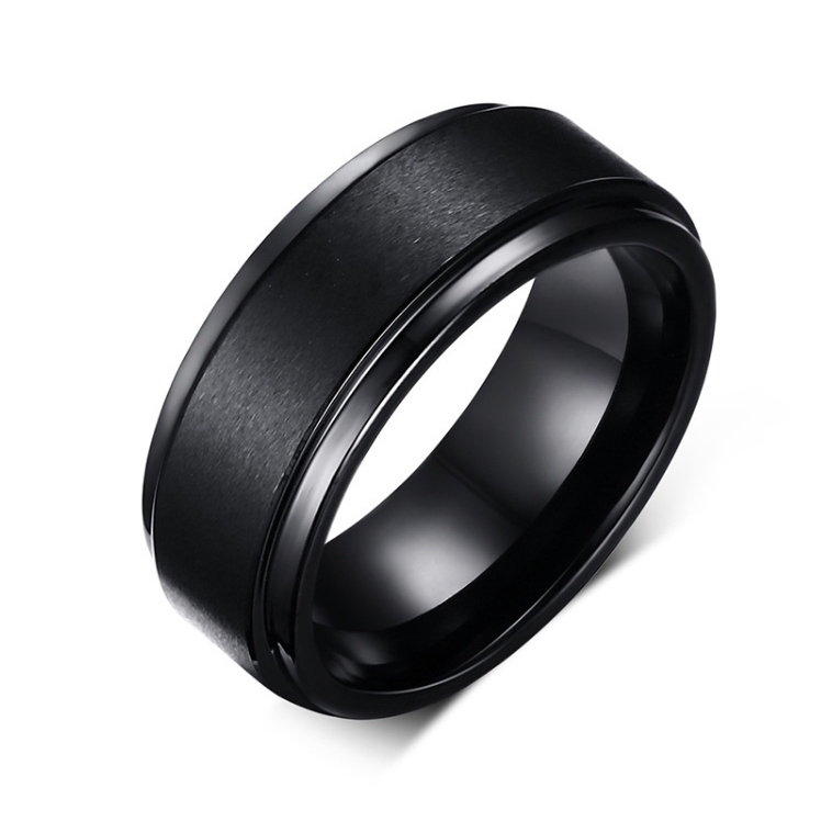 Mens black silver wedding on sale bands