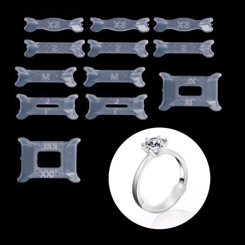 12Pcs Invisible Ring Size Adjuster TPU Ring Guard Clear Ring Size