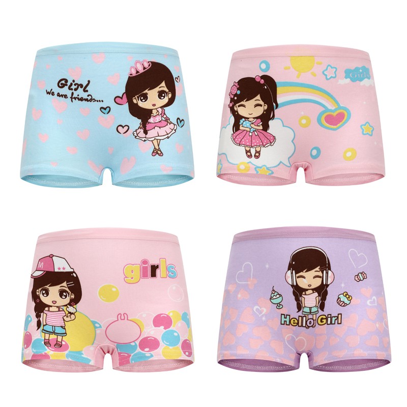 4pcs/Lot Boys Boxer Briefs Kids Cotton Underwear Baby Boy Underpants  Teenager Cartoon Print Soft Children Panties