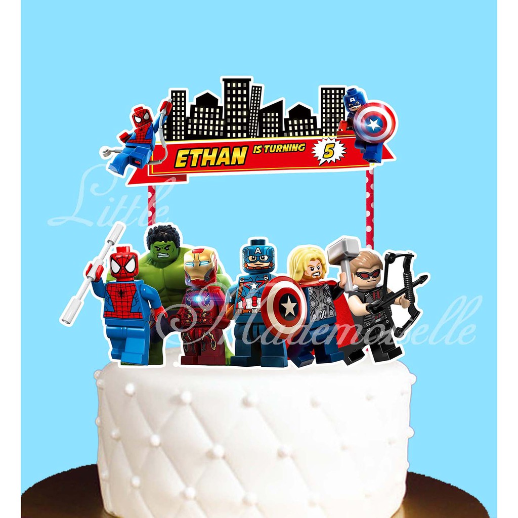 Lego avengers hot sale birthday cake