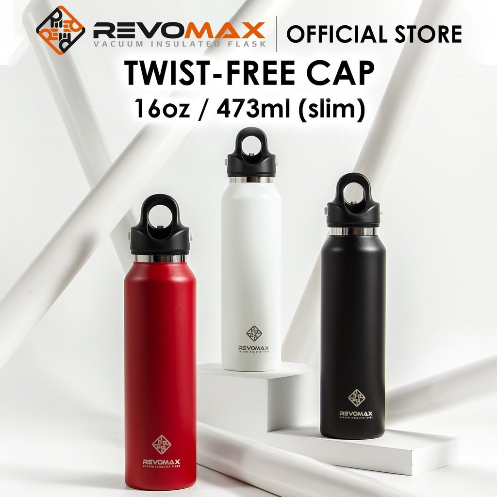 Revomax 473ml / 16oz Twist-free Borosilicate Glass Water Bottle