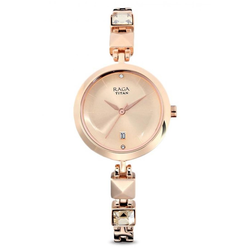 Raga viva rose gold best sale dial metal strap watch