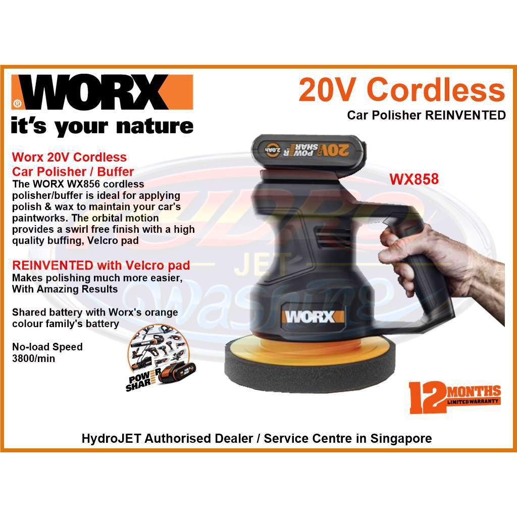 Worx 20V Cordless Car Polisher WX858 Shopee Singapore