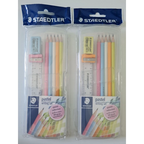 Staedtler Pastel Writing Set (1 Eraser, 5 Pencils, 1 Ruler, 1 Sharpener) -  Wishingtown