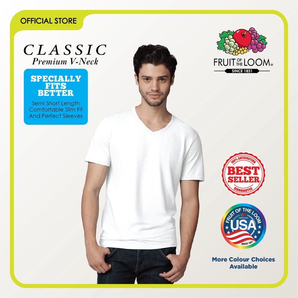 Fruit of The Loom Classic Premium V Neck Shopee Singapore