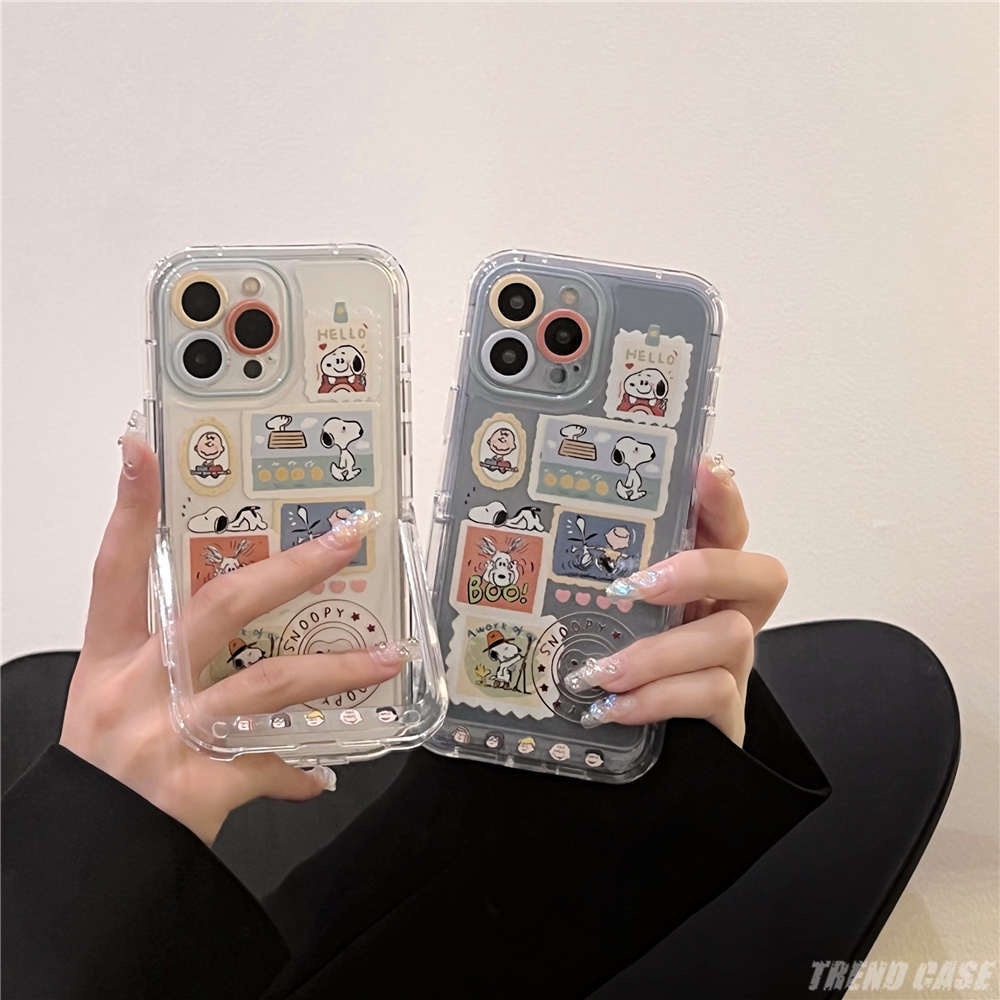 Korean Cartoon Snoopy Phone Case For iPhone 14 13 12 11 Pro Max