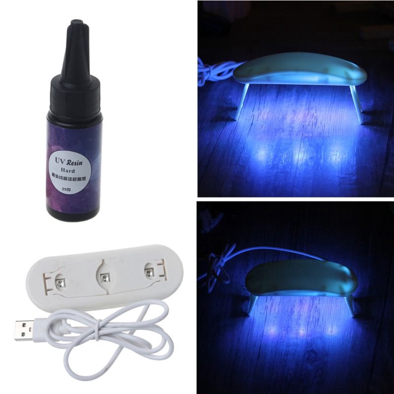 flgo* 25 g LED UV Resin & 6 W UV LED Lamp Dryer Kit Resin Mold Hard For  Jewelry Making
