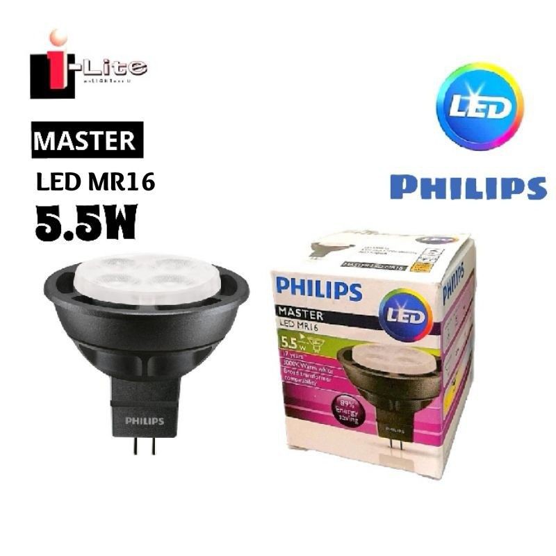 Lampe MR16 10W LED spot 2700K GU5.3 12V 36D master philips dimmable