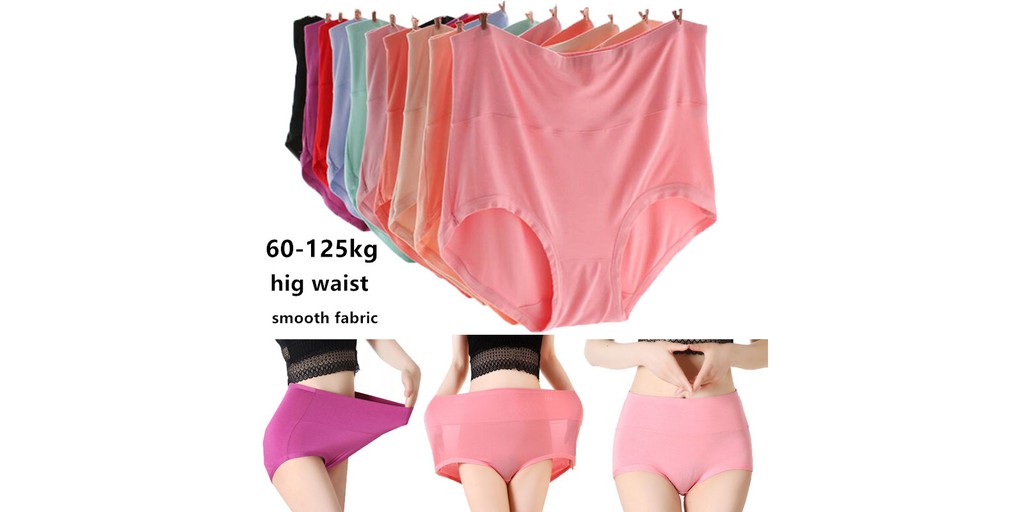 Womens Cotton Underwear High Waist Briefs Tummy Control Ladies Stretch  Panties