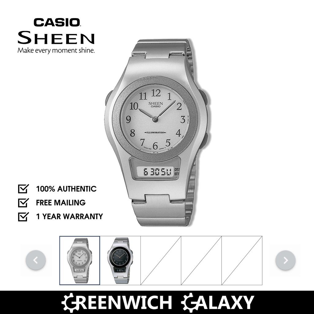 Casio Sheen Ana Digi Dual Time Classic Watch SHN 100 Series