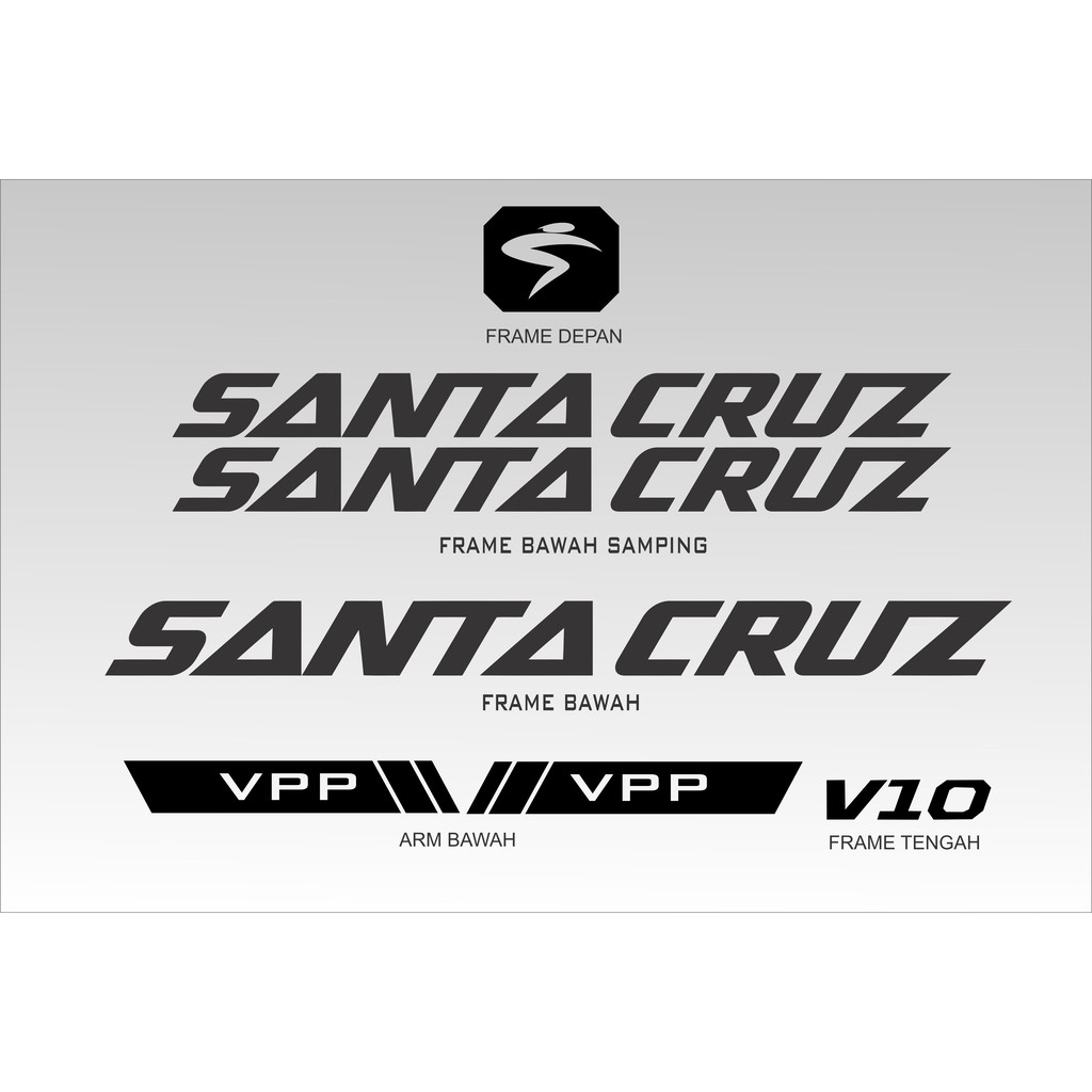 Santa Cruz V10 Bike Decal Frame Sticker Can Be CUSTOM Shopee