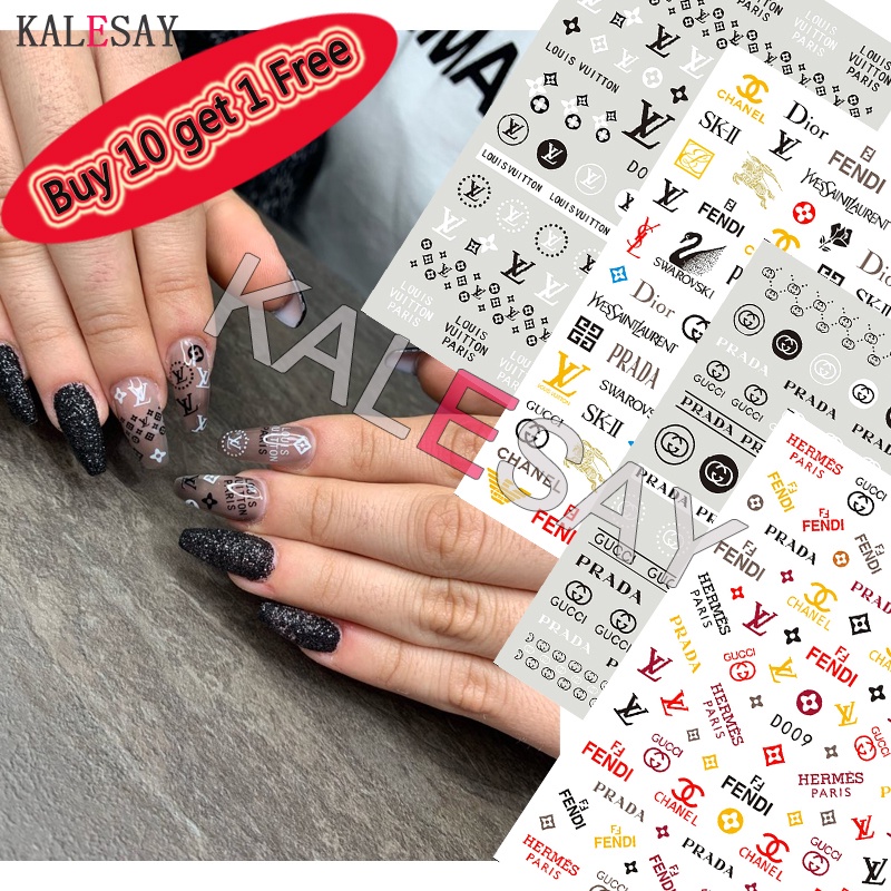 Louis Vuitton Black Nail Art Stickers