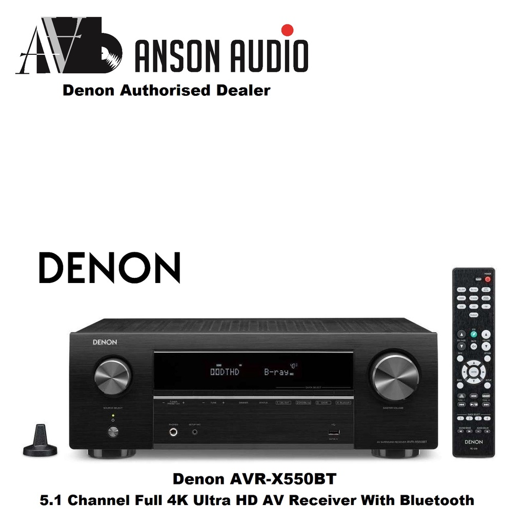 Denon AVR-X550BT 5.1 Channel Full 4K Ultra HD AV Receiver With