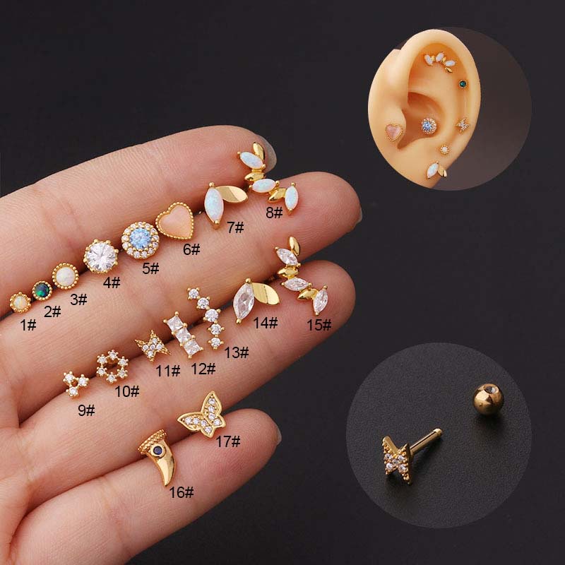 Cartilage piercing sale with stud