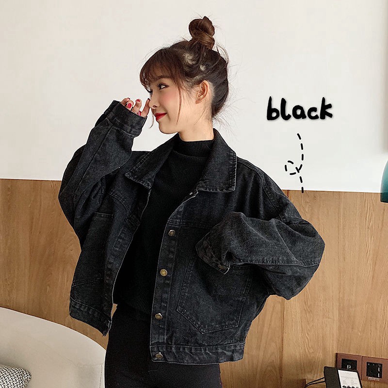 Denim jacket korean discount fashion