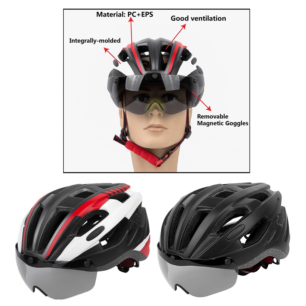 Bike helmet with store magnetic visor