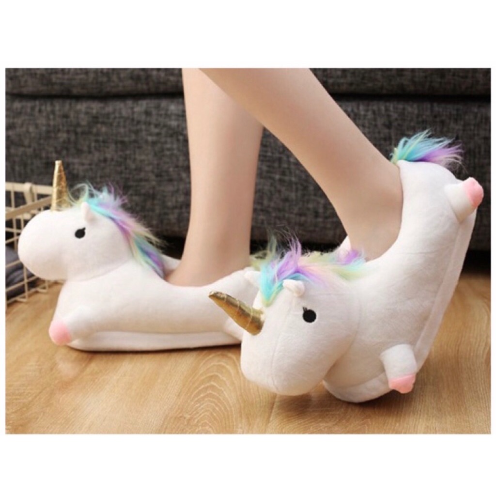 Rainbow fluffy clearance slippers