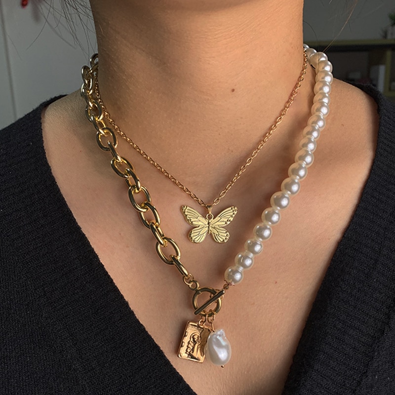 Mixed Link Chain Charm Necklace : Handcrafted in Gold Vermeil | Mejuri