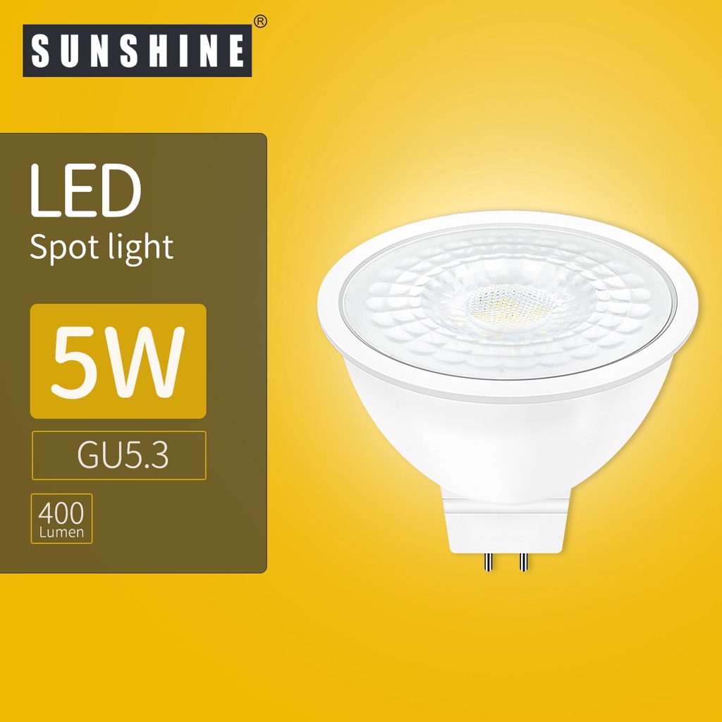SUNSHINE LED LED Spot Light Bulb MR16 5W Base GU5.3 AC/DC 12V Warmwhite  3000K / Daylight 6500K