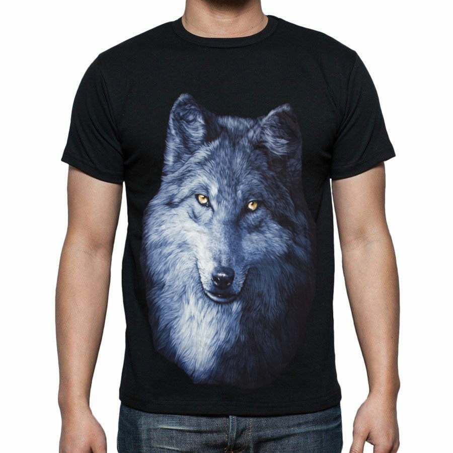 Wolf print t shirt hot sale