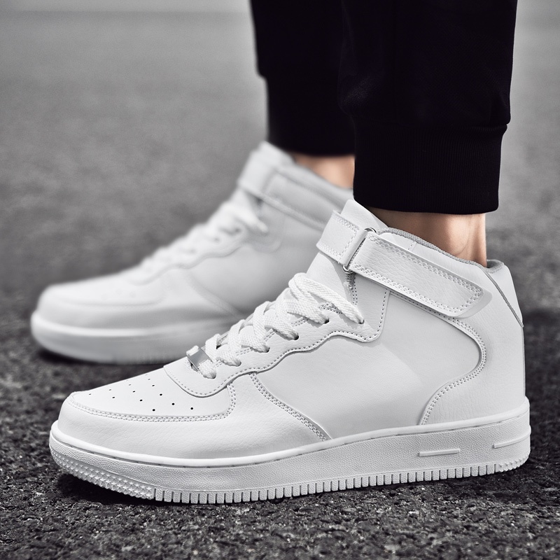 All white store high top forces