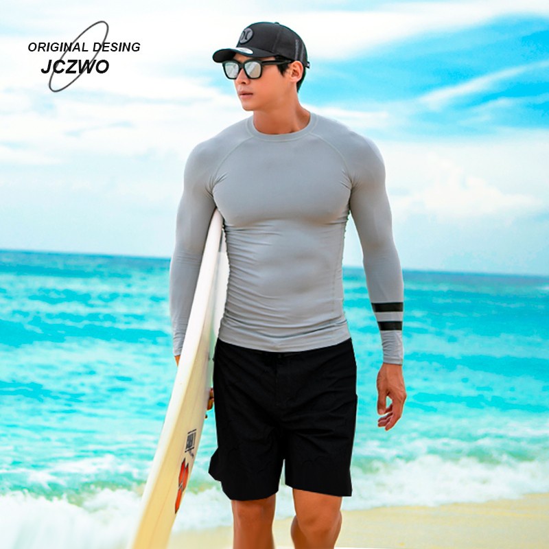 SAILBEE Mens UV Protect Surfing Rash Guard Long Sleeve Swimsuit Rashguard  Surf Shirt N01